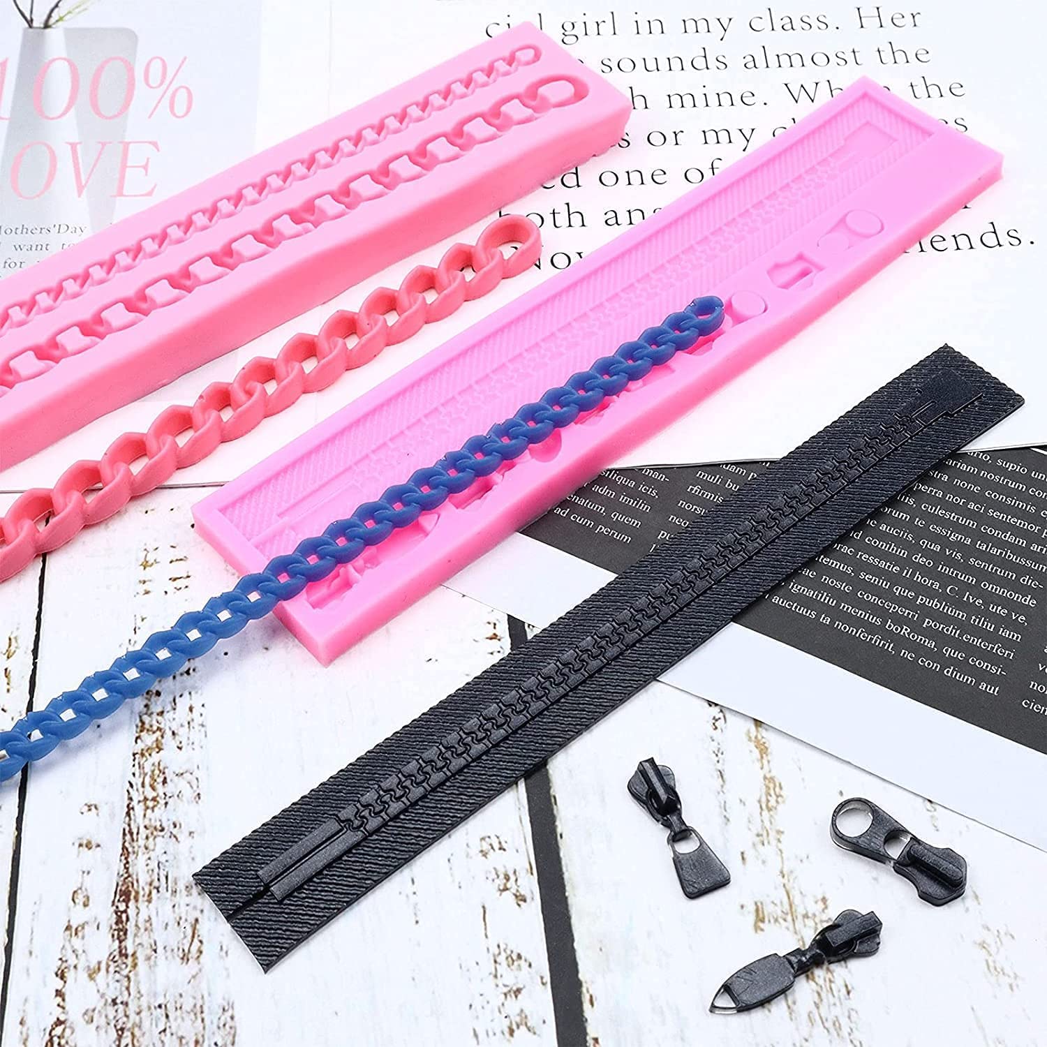 Amazon.co.jp: Guratapa ジッパーチェーン シリコンモールド DIY